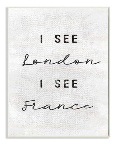 Stupell Industries Blanco Y Negro Londres Veo Francia Tipogr 0