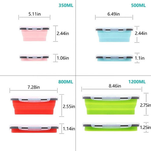 Juego 4 Recipientes Plegables Silicona Almacenamiento Alimen 1