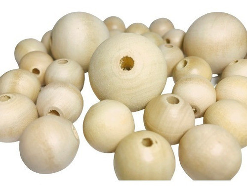 Bolitas / Esferas De Madera En Crudo De 40mm De 25u 1