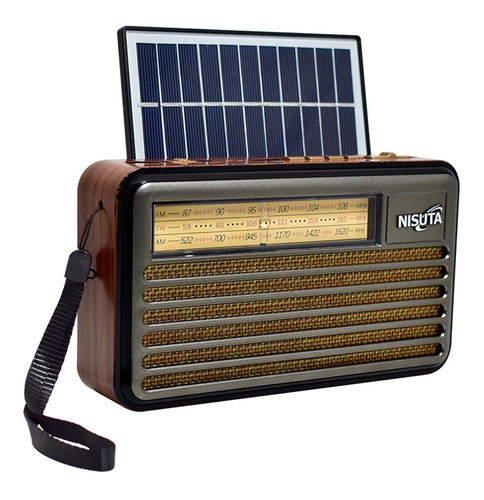 Radio Am/fm Vintage Mp3/bt,aux Con Carga Solar Y Power Bank 0