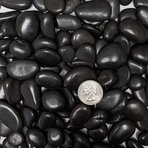 Midwest Hearth Natural Decorativo Pulido Negro Pebbles 1/2 1