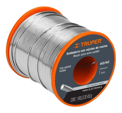 Soldadura Estaño Sin Pasta 60/40 Para Electrónica Truper Fc 0