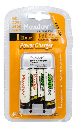 Cargador De Pilas Aa Aaa Incluye Pilas Diginet 0