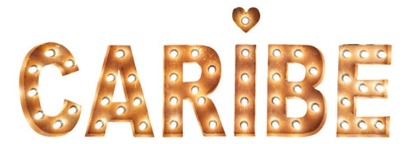 Letras Luminosas Corpóreas Chapa Con Luz Vintage. Cartelería 0