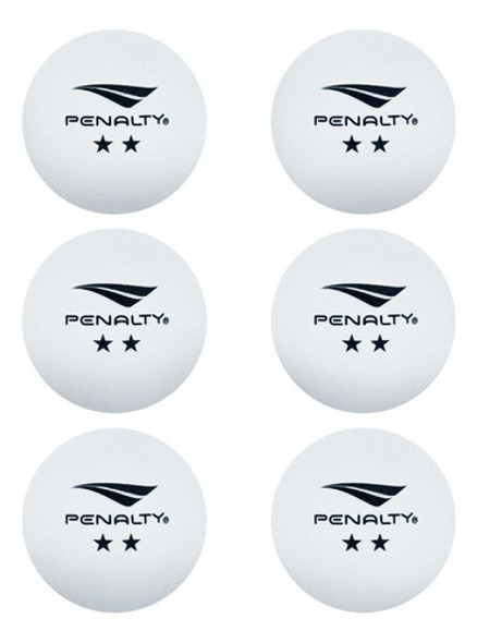 Kit 6 Bolas Ping Pong Tênis De Mesa Penalty Oficial Branco 1