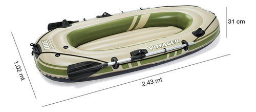 Bote Gomón Inflable Voyager 300 Bestway 2 Personas + 2 Remos 1