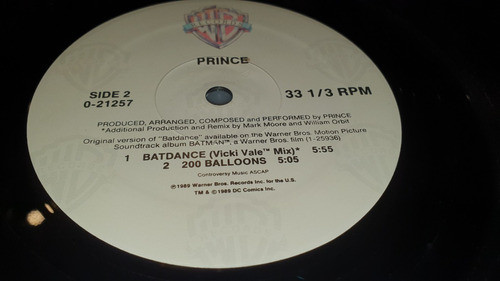 Prince Batdance The Batmix Vinilo Maxi Usa Excelente 1989 1