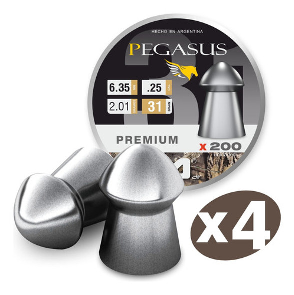 Balín Pegasus 6.35 Sob Calib 31 Grain X 800u 4 Latas Nuevo! 1