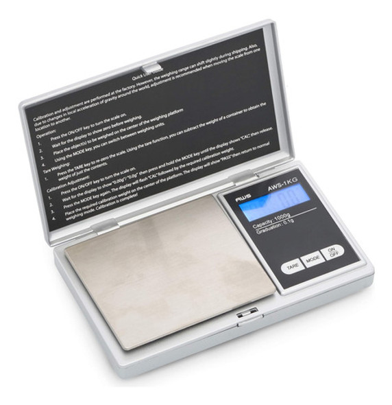 Balanza Precision Báscula Digital Bolsillo, 1000 Por 0.1 G 0