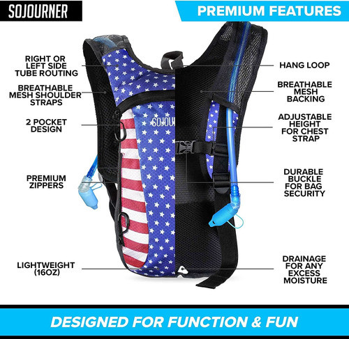 Bolsa De Hidratacion Sojourner, Estampe Americano/2 Li... 1