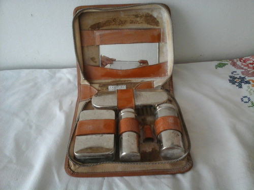 Antiguo Necesaire Cuero De Caballero Ind. Argentina 0