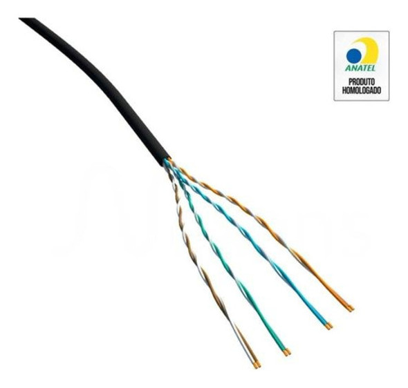 Cabo De Rede Cat.5e Cmx 305m Preto Nexans Cx 305 1