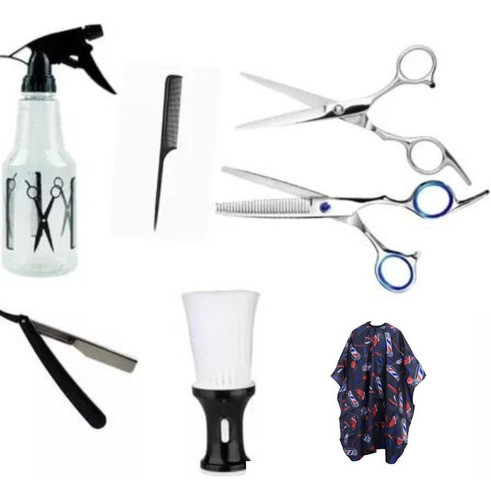 2 Tijeras 1 Corte 1 Entresacar 1 Navajin 1 Brocha 4 Peines 0