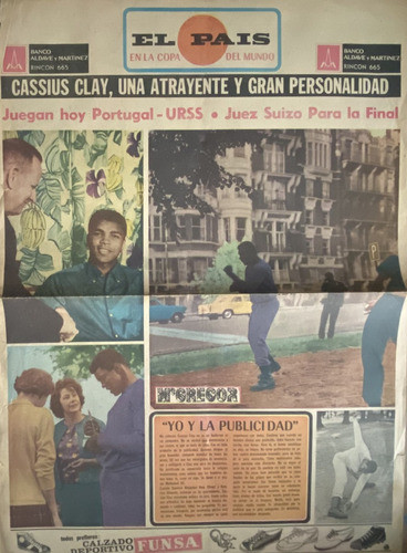El País Deportes, Mundial, Cassius Clay, 1966, 4 Pág Cr8b1 0