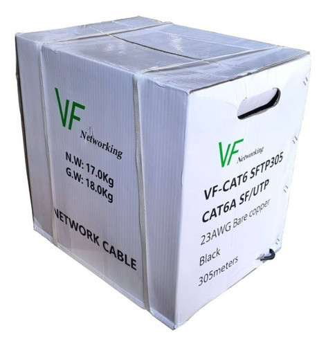 Bobina De Cable Sf/utp -vf- Inter. Cat6a Cm/lszh Negro 305mt 0