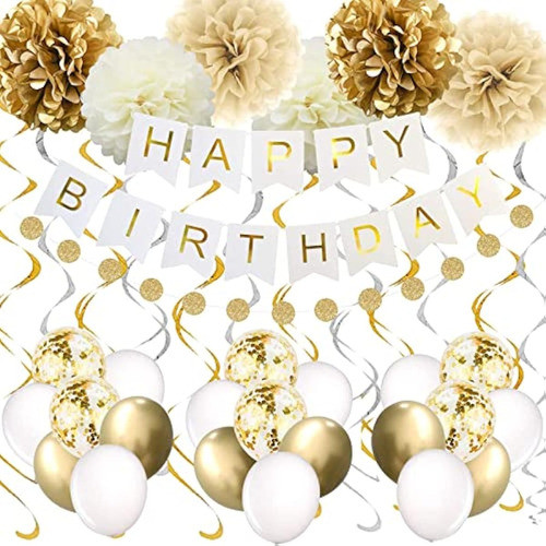 Decoraciones Doradas Para Fiestas De Cumpleaños, 0