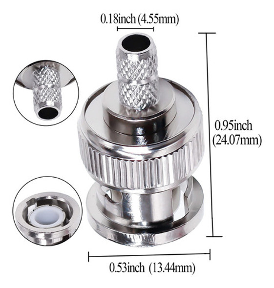 Tuolnk Bnc Conector Macho Bnc Conector De Engarzado, 10 Piez 1