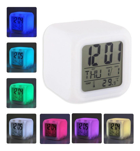 Reloj Despertador Cubo Luminoso 0