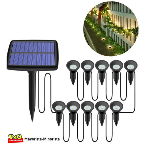 Estaca Solar Panel Jardín, Césped, Patio 10 Unidades 1