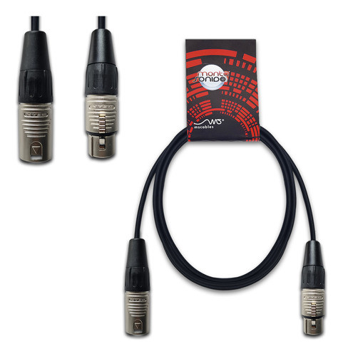 Cable Fino Canon Xlr Macho A Hembra 75 Cm Interconexion Rack 0
