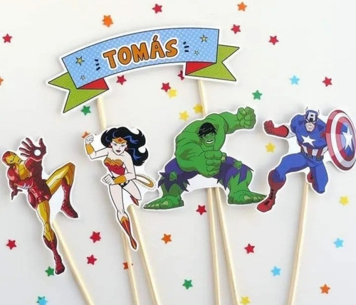Toppers Cake Adorno Para Torta Superhéroes Avengers 0