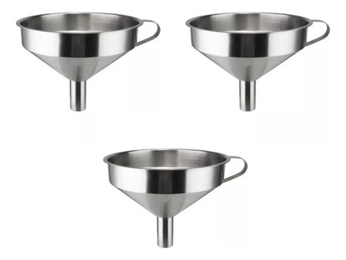 Set X 3 Embudos De Cocina De Acero Inoxidable Diámetro 14 Cm 0