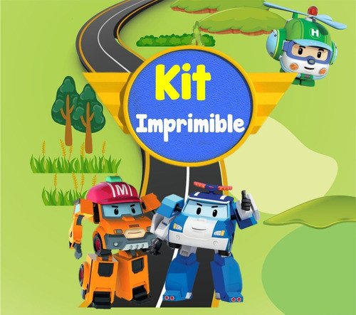 Robocar Poli  Kit Imprimibles Cumpleaños  Personalizados 0