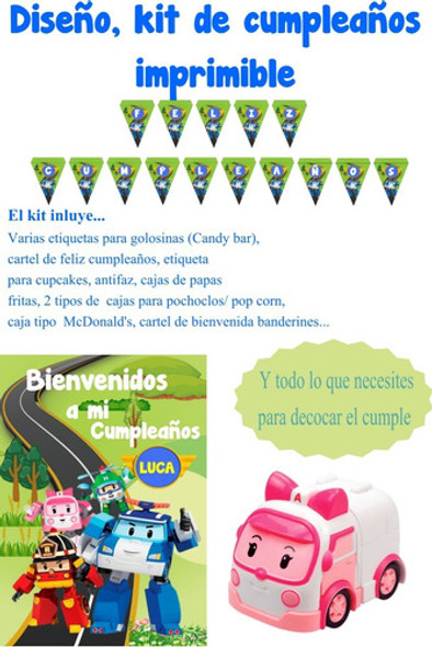 Robocar Poli  Kit Imprimibles Cumpleaños  Personalizados 1