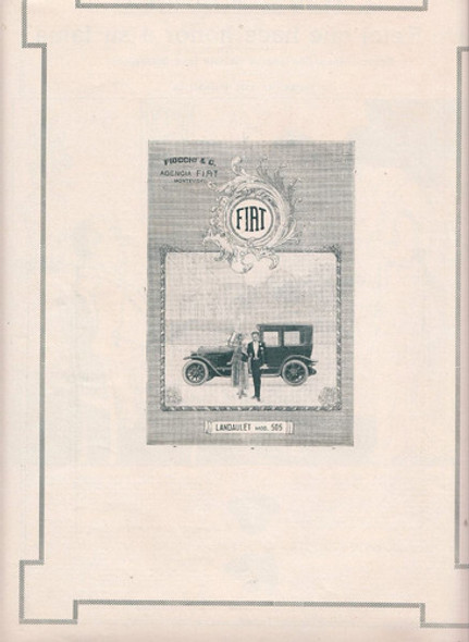 Uruguay Hoja Publicidad Automovil Fiat Landaulet Modelo 505 0