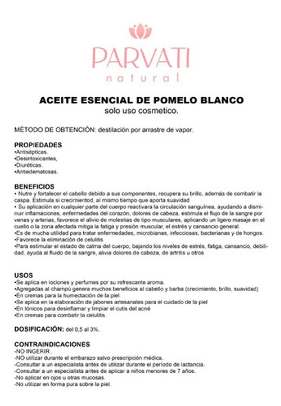 Aceite Esencial De Pomelo Blanco 30ml 1