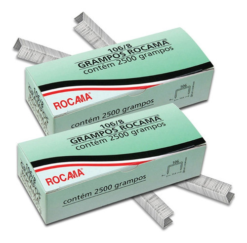 Cx Com 2500 Grampos 8mm 106 8 Polidos P/ Grampeador Rocama 1