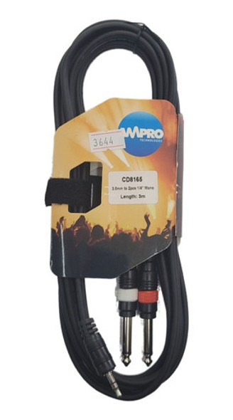 Cable Spica 3.5mm A 2 Plug 1/4 Profesional 3 Metros - Escar 0
