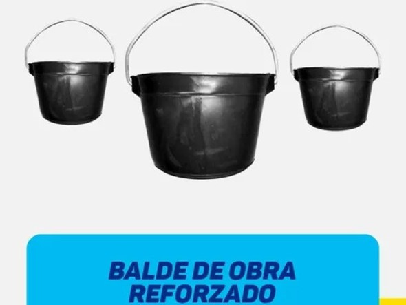 Pack X 2 Baldes Plastico De Obra Reforzado Asa 8mm - Tyt 1