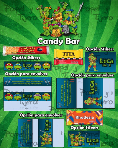 Kit Imprimible Candy Bar Tortugas Ninjas 1