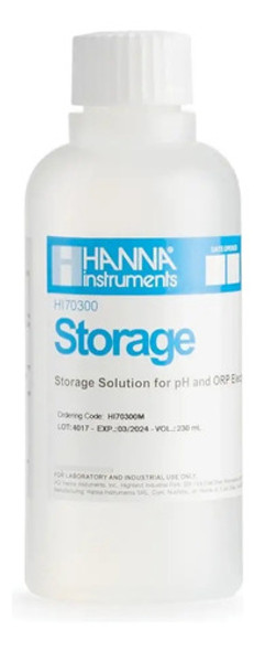Solución Almacenamiento Electrodos 230ml Hi70300m Hanna 1