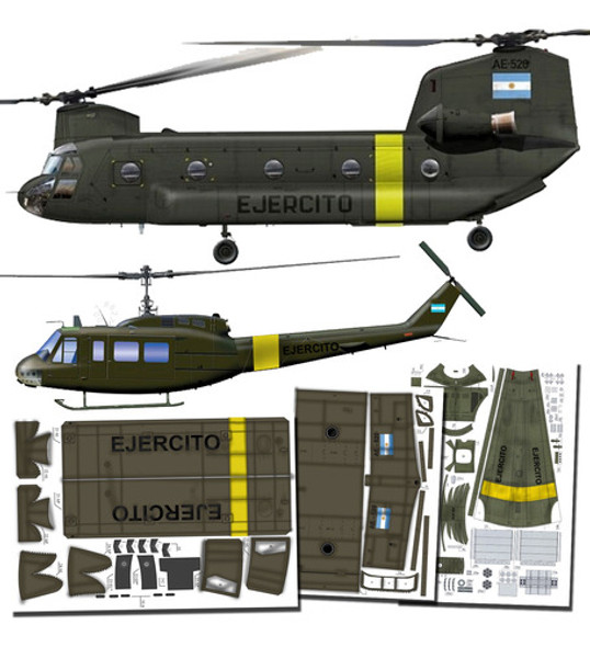 Rotores Sobre Malvinas Ejercito 1.33 Papercraft Superior 0