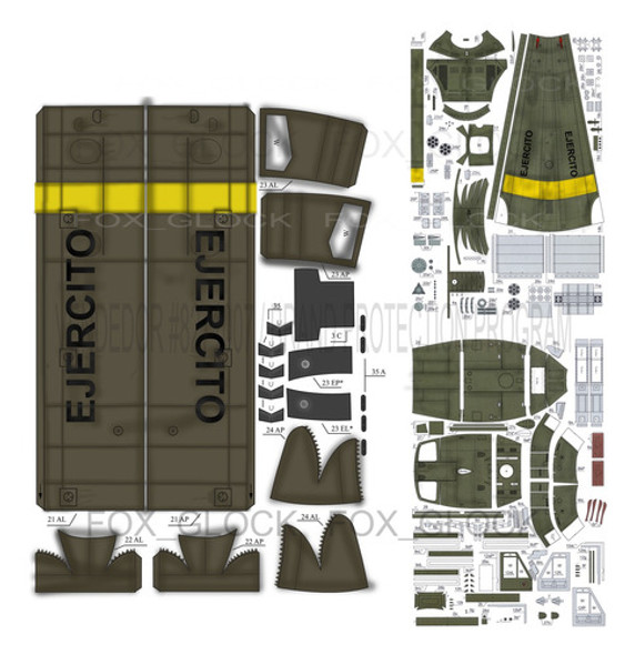 Rotores Sobre Malvinas Ejercito 1.33 Papercraft Superior 1