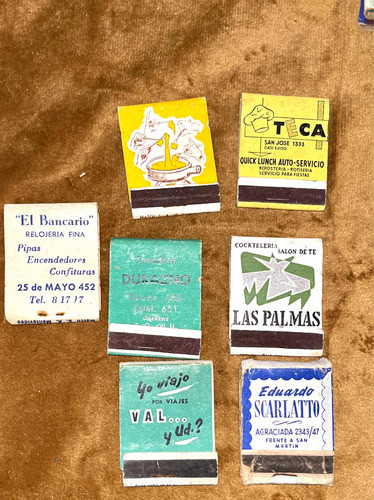 Caja Fósforos Lote D 7 Uruguay Comercios Antiguos Véalos 0