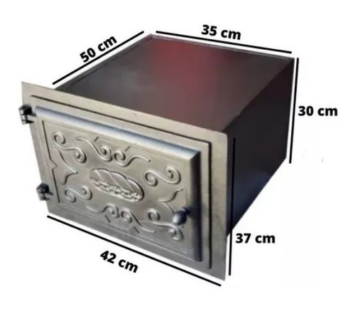 Forno P/ Fogão A Lenha Frente Alumínio Fechado Chapa Pequeno 1