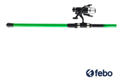 Kit Caña Pescar 2mts 2 Tramos + Reel + Varios Señuelos Febo 1
