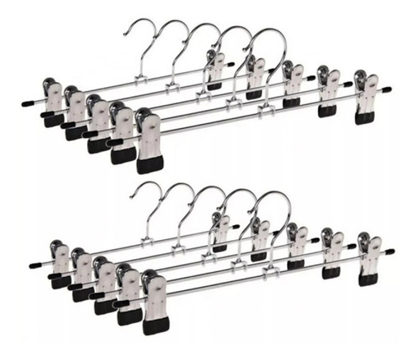 Perchas Con Broches P/ Pollera Pantalon Premium Pack X 10 0 Perchas Con Broches P/ Pollera Pantalon Premium Pack X 10 0