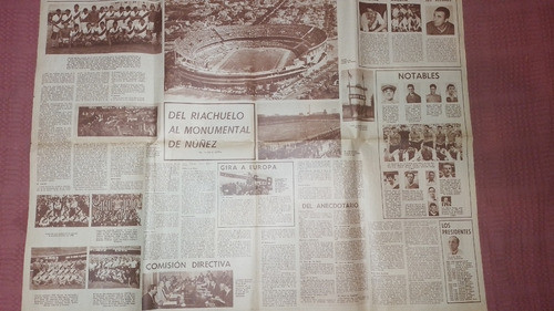 Lamina Diario La Prensa * Club River Plate - Año 1972 Equipo 1