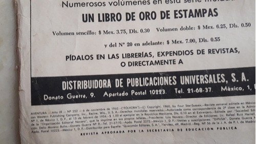 Revista,comic Aventura  Polvera ,1962 1