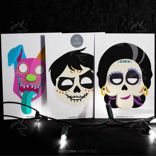 Cartelitos Máscaras Coco Película Props Fiesta Imprimible 1