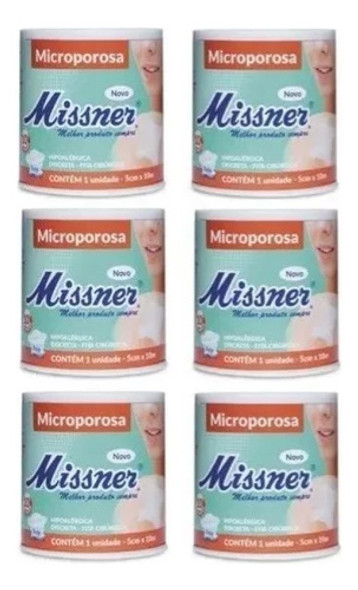 Kit 06 Rolos De Fita Micropore Transparente (5cm X 10m) 0