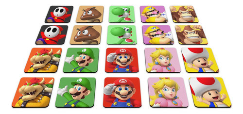 Juego Test De Memoria De Madera Super Mario Bros. 30 Fichas 0