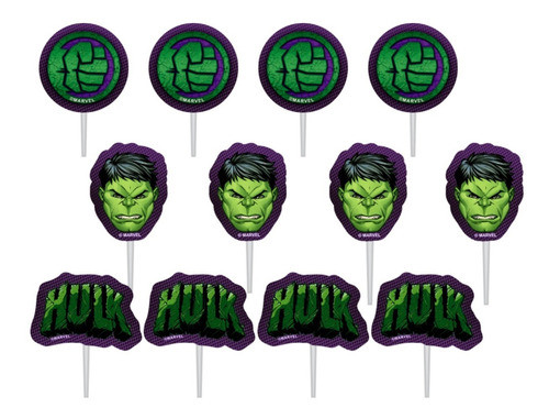 Palitinhos Decorados Para Doces - Festa Incrível Hulk 0