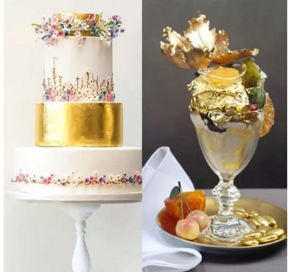 Papel Comestible De Oro 100 Hojas  9x9 Cm 0 Papel Comestible De Oro 100 Hojas  9x9 Cm 0