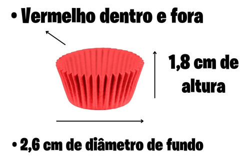 Kit C/ 1000 Forminhas Doces Gourmet 4 Vermelho Dentro E Fora 1