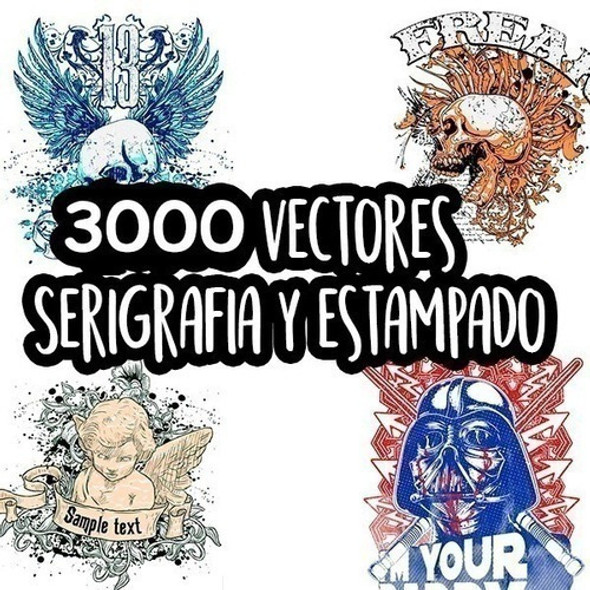 3000 Vectores Premium Camiseta Sublimar Serigrafía Plotter 0